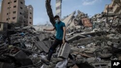 Uništena zgrada nakon izraelskih zračnih napada na grad Gaza, 18. maj 2021.