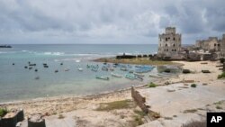 The old Port of Mogadishu, Somalia seen from a Ugandan base at the former Uruba Hotel. Somalia has been without a functioning government since 1991.