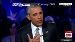 VOA60 America - President Barack Obama defended new gun control initiative at a televised town hall meeting