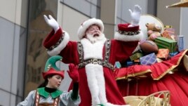 The date of Thanksgiving was set to permit shoppers an extra week of holiday shopping. Here, Macy's Thanksgiving Day Parade (here in New York, 2014) ends with Santa Claus.