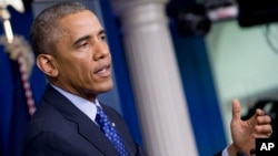 President Barack Obama speaks about the situation in Iraq, June 19, 2014, in the Brady Press Briefing Room of the White House. 