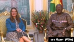 Melinda Gates en audience avec le président burkinabà Roch Kaboré, à Ouagadougou, le 24 janvier 2018. (VOA/Issa Napon )