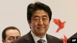 FILE - Japanese Prime Minister Shinzo Abe.