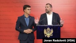 Danilo Šaranović i Dragan Krapović, poslanici Demokratske Crne Gore u crnogorskom parlamentu