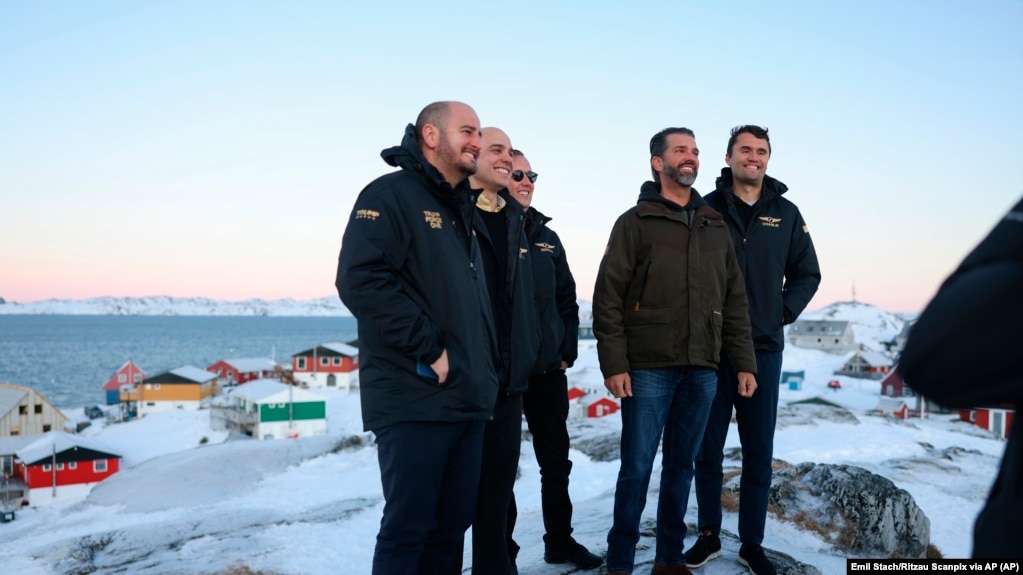 Djali i Presidentit të zgjedhur amerikan Donald Trump, biznismeni Donald Trump Jr, gjatë qëndrimit në Nuuk, Groenlandë, më 7 janar, 2025/AP