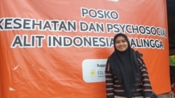 Famirza, remaja Desa Bulukerto di Batu, Jawa Timur, yang terdampak oleh banjir bandang pada awal November 2021. Ia kehilangan paman dan bibi dalam peristiwa tersebut. Lahan tanaman milik orang tuanya juga lenyap tersapu banjir (Foto: VOA/Petrus Riski)