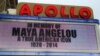 The Apollo Theater marquee in Harlem paid tribute to Maya Angelou. (Adam Phillips - VOA)
