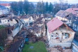 Damaged buildings are seen after an earthquake in Petrinja, Croatia December 30, 2020. Picture taken with drone. REUTERS/Antonio