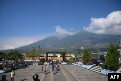 Fuego volcano erupts as seen from Alotenango, Sacatepequez department, some 65 kilometers southwest of Guatemala City on March 10, 2025.