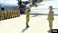 Əfqanıstandakı sülhməramlıların bir qrupu Azərbaycana qayıdıb