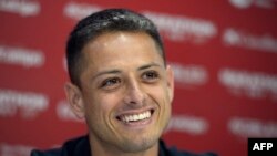 Javier Hernandez 'Chicharito' lors de sa présentation à Séville, Espagne, le 2 septembre 2019.