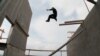 In parkour, or free running, participants run, jump, swing and tumble over just about any object or piece of architecture in their path. 