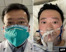 Undated photos show Chinese Dr. Li Wenliang, who was punished for issuing an early warning about the coronavirus, whose death was confirmed, Feb. 7, at the Wuhan Central Hospital, China.