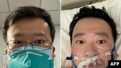 Undated photos show China's Dr. Li Wenliang, who was punished for issuing an early warning about the coronavirus, whose death was confirmed Feb. 7, at the Wuhan Central Hospital, China.