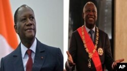 Both challenger Alassane Ouattara (l) and President Laurent Gbagbo (r) claimed victory in Ivory Coast presidential run-off vote.