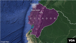 Earthquake epicenter, near Esmeraldas, Ecuador