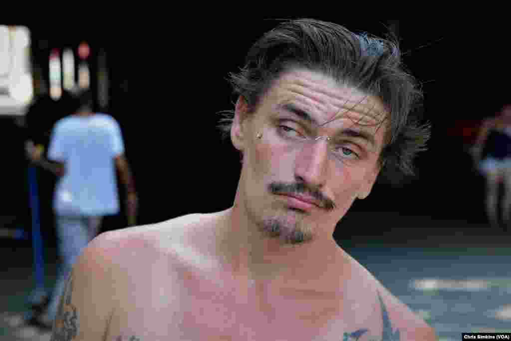 High on heroin, the man wonders around the streets of Kensington.