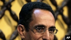 Abdel Hafiz Ghoga, official spokesman for the national transitional council speaks during a news conference in Benghazi (File Photo - April 16, 2011)