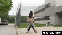 Fernanda Castillo and Mary Studzinski of PIRC arrive at the York County Prison for a Legal Orientation Program session.
