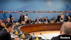 Alliance foreign ministers are seen during a NATO-Ukraine commission meeting at NATO headquarters in Brussels April 1, 2014.