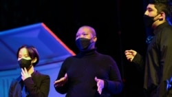 Frank Hardy performs at the Holiday Choral Concert put on by Ramon C. Cortines School of Visual and Performing Arts, in Los Angeles, Dec. 10, 2021.