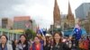 流亡藏人在1月26日的墨尔本国庆游行队伍中