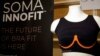 The Soma Innofit bra is displayed at CES International in Las Vegas. The Soma Innofit has four lines of circuitry hooked up to a circuit board in the back, which then connects to an app via Bluetooth, Jan. 8, 2019.