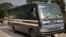A Delhi police van carrying the accused in a gang rape of a 23-year-old woman enters a district court in New Delhi, India, January 24, 2013. 