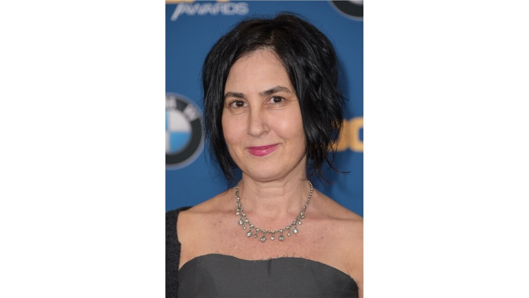 Amy Schatz arrives at an event in Los Angeles, Feb. 7, 2015.