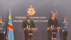 Tshisekedi na Aleksandar Vučic na conférence de presse na Belgrade