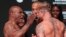 Mike Tyson, a la izquierda, abofetea a Jake Paul durante el pesaje antes de su pelea de peso pesado, el 14 de noviembre de 2024, en Irving, Texas.