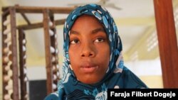 Mwanahamisi Abdallah, 15, avoided becoming a child bride in Tanzania by calling the police. Now she takes vocational classes in cooking and textile arts, and hopes to one day become a fashion designer.