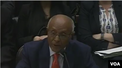 VOA Africa Division Director Negussie Mengesha testifying before the House Foreign Affairs Subcommittee on Africa, Global Health, Global Human Rights, and International Organizations