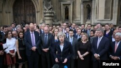 Theresa May ubwo yari amaze kwemezwa n'ishyaka rye kuzasimbura Ministiri w'Intebe uriho David Cameron