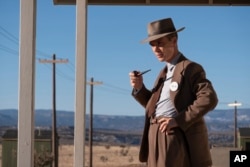 This image released by Universal Pictures shows Cillian Murphy in a scene from "Oppenheimer." (Universal Pictures via AP)