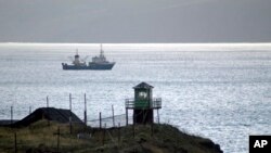 Russian has built a tower and placed border guards on Kunashir Island, one of the disputed Kuril Islands that are claimed by both Japan and Russia, in this November 2005 photo. 