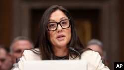 Lori Chavez-DeRemer attends a hearing of the Senate Health, Education, Labor, and Pensions Committee on her nomination for Secretary of Labor, Feb. 19, 2025, on Capitol Hill in Washington.