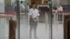 A demonstration of a security check for the Guangzhou-Shenzhen-Hong Kong Express Rail Link is performed at the West Kowloon Terminus, in Hong Kong, July 26, 2018.