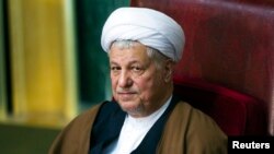 FILE - Former Iranian president Akbar Hashemi Rafsanjani attends the biannual Assembly of Experts' meeting in Tehran.