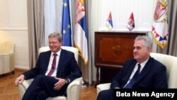 Predsednik Srbije Tomislav Nikolić i evropski komesar za prosirenje Štefan File 