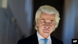 Politisi Belanda Geert Wilders dalam sebuah kesempatan pada 11 September 2023. (Foto: AP/Peter Dejong)