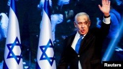 Benjamin Netanyahu au QG du Likoud,Tel Aviv, Israël, le 18 septembre 2019. 