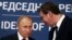 FILE - Russian President Vladimir Putin, left, speaks with Serbian President Aleksandar Vucic during a joint news conference in Belgrade, Serbia, Jan. 17, 2019. 