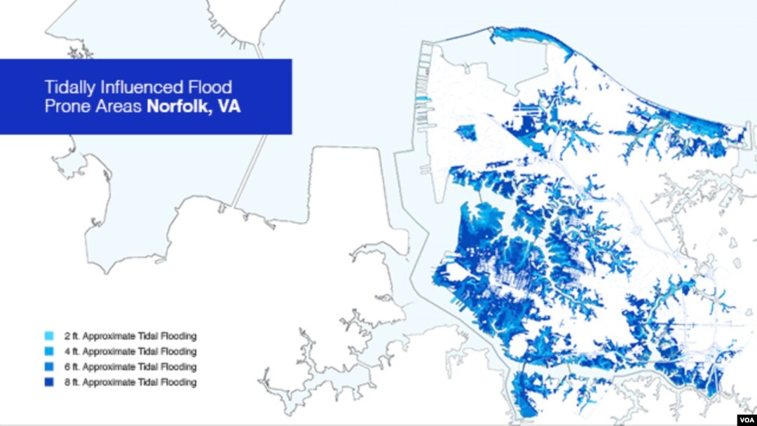 Tidally Influenced Flood Prone Areas in Norfolk, Virginia
