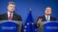 Predsednici Ukrajine i Evropske komisije, Petro Porošenko i Žoze Manuel Barozo, na konferenciji za novinare u Briselu