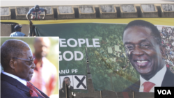 Former president Robert Mugabe and President Emmerson Mnangagwa