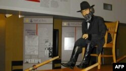 A replica of John Wesley Powell in the Emma Dean boat at the John Wesley Powell River History Museum in Green River, Utah