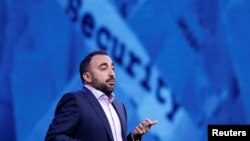 Facebook Chief Security Officer Alex Stamos gives a keynote address during the Black Hat information security conference in Las Vegas, Nevada, July 26, 2017.