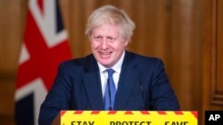 PM Inggris Boris Johnson menyambut baik penangguhan tarif AS atas produk Inggris (foto: dok). 