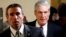FILE : Special Counsel Robert Mueller (R) departs after briefing members of the U.S. Senate on his investigation into potential collusion between Russia and the Trump campaign on Capitol Hill in Washington, U.S., June 21, 2017.